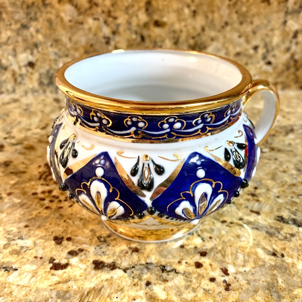 NWT FENIX LIMITED EDITION HAND MADE 24K PLATED GOLD TEA CUP SOUP BOWL COFFEE MUG